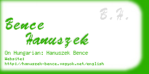 bence hanuszek business card